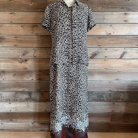 Emma James Matching Button Down Top and Maxi Dress Size M EUC - Picture 1 of 14